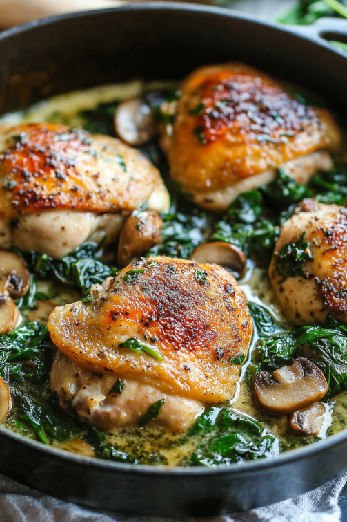 Chicken spinach and mushroom - That Oven Feelin