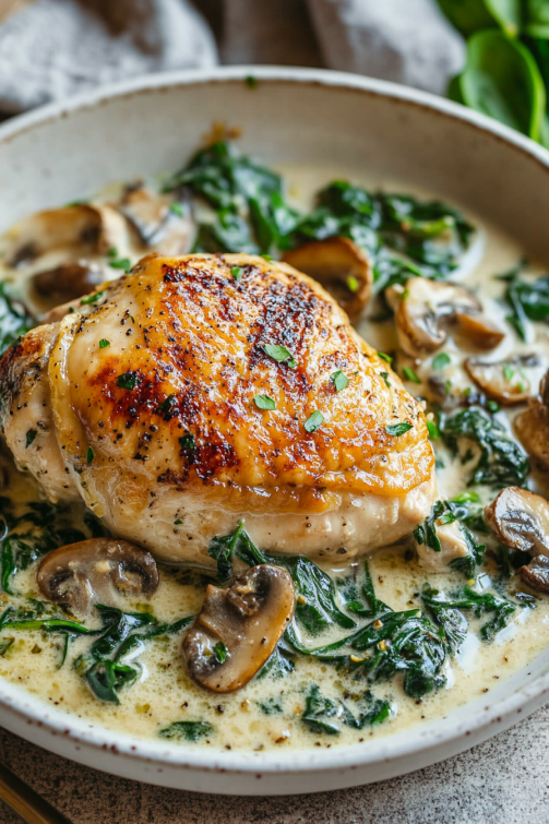 Chicken spinach and mushroom - That Oven Feelin