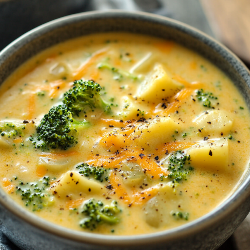 Crockpot Potato Broccoli Cheddar Soup