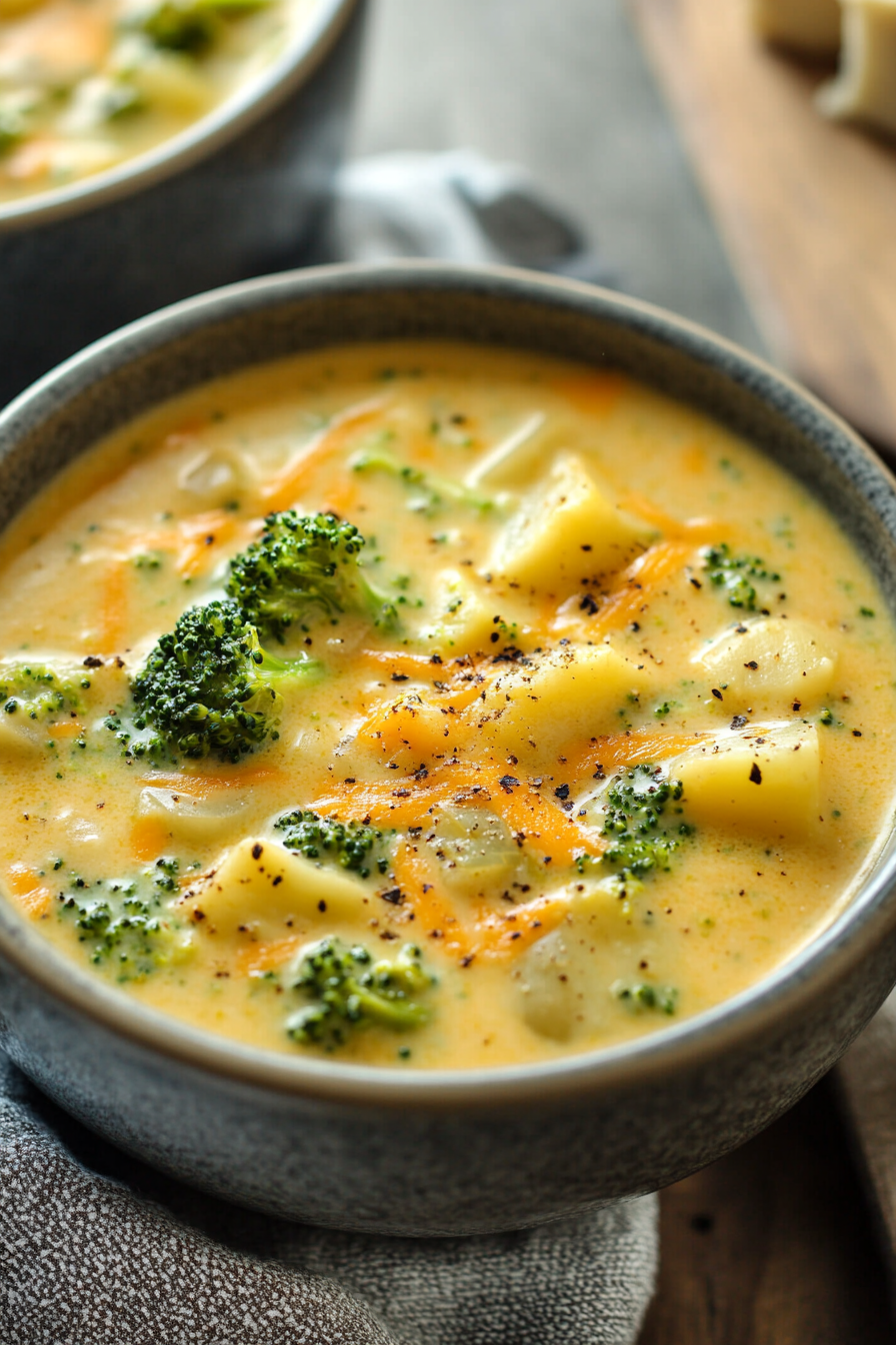 Crockpot Potato Broccoli Cheddar Soup