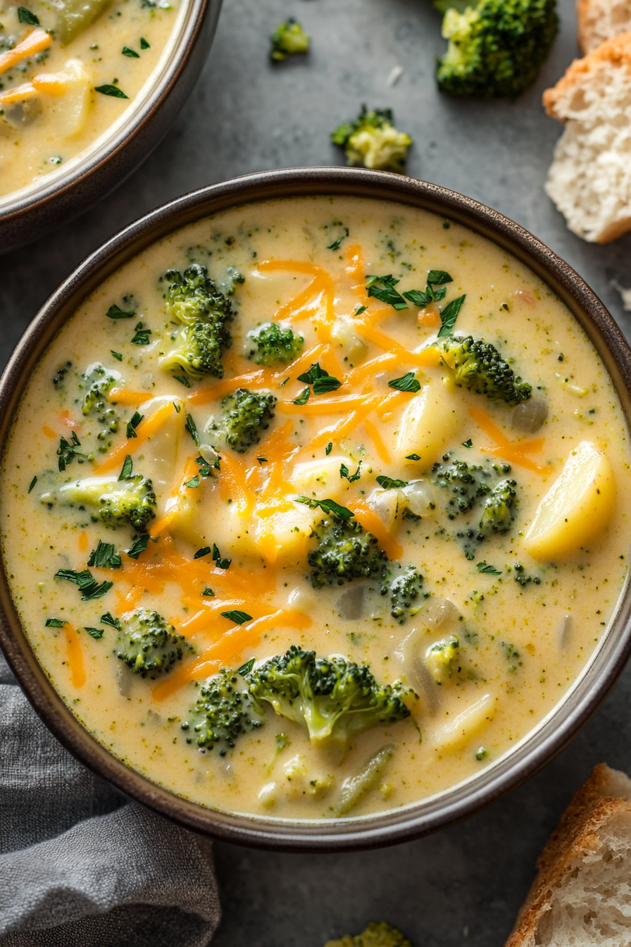 Crockpot Potato Broccoli Cheddar Soup