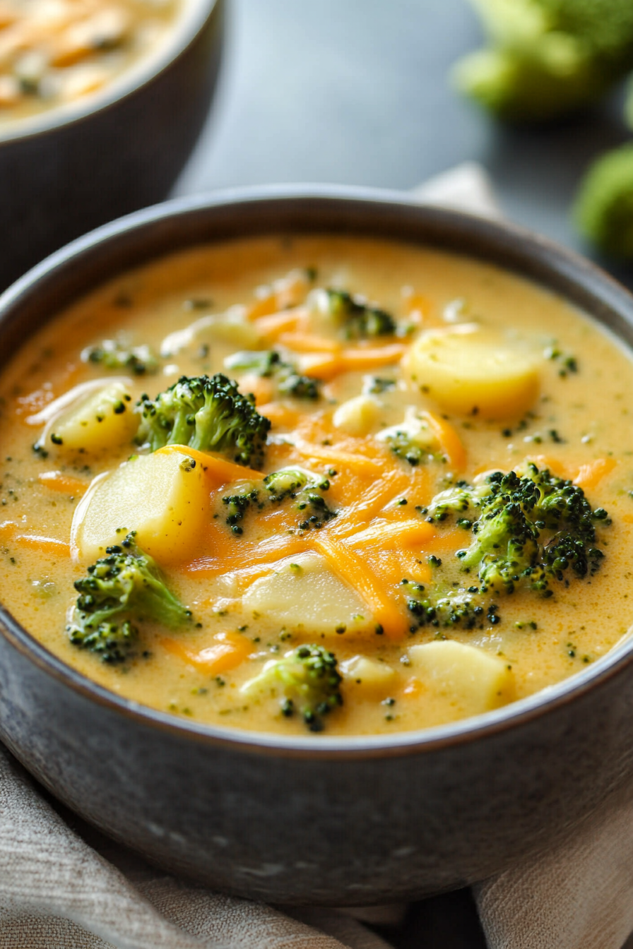 Crockpot Potato Broccoli Cheddar Soup