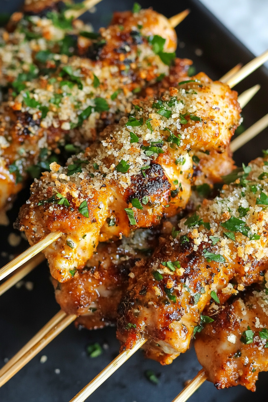 Garlic Parmesan Chicken Skewers