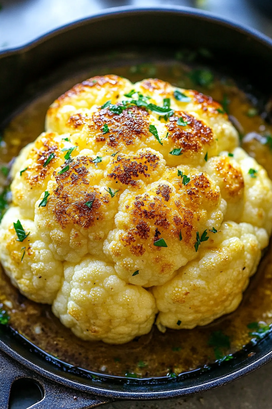 Golden Roasted Cauliflower With Butter Sauce