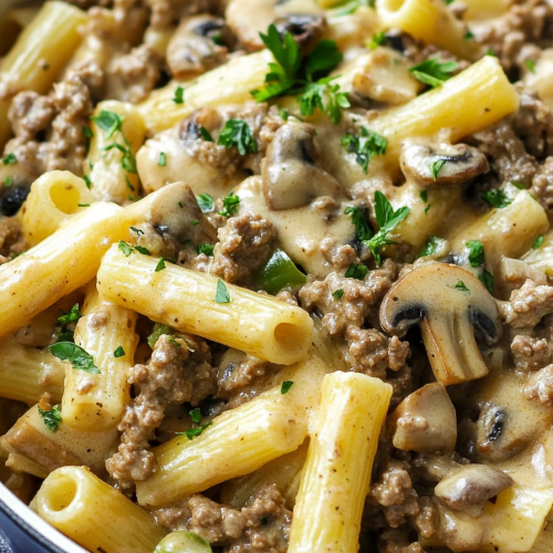 Philly Cheesesteak pasta