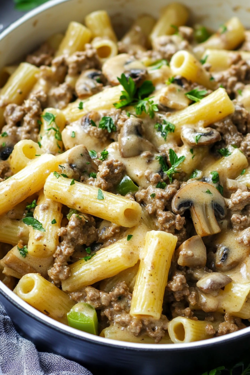 Philly Cheesesteak pasta