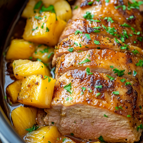 Slow Cooker Pineapple Pork Loin