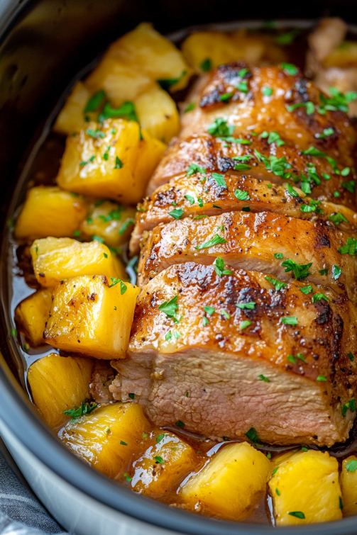 Slow Cooker Pineapple Pork Loin