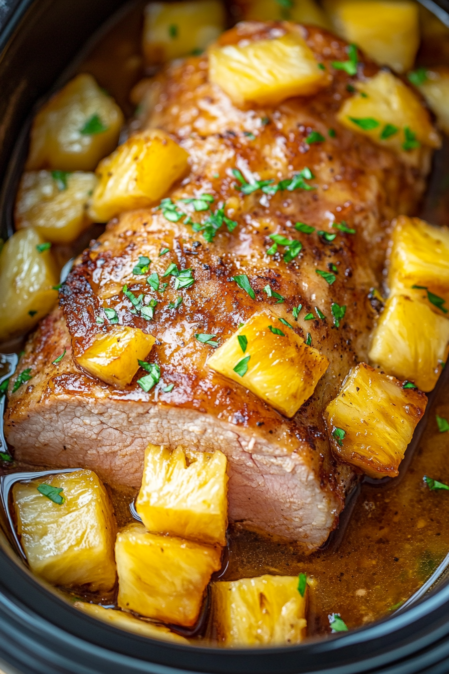 Slow Cooker Pineapple Pork Loin