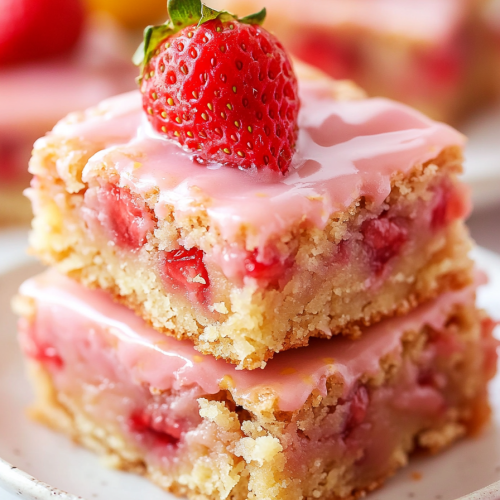 Strawberry Lemon Blondies