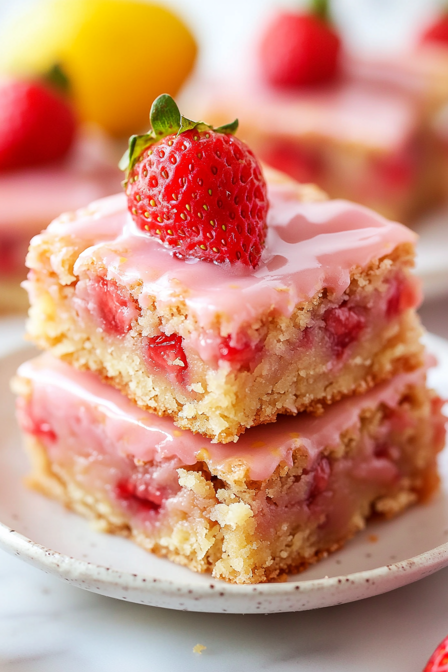 Strawberry Lemon Blondies