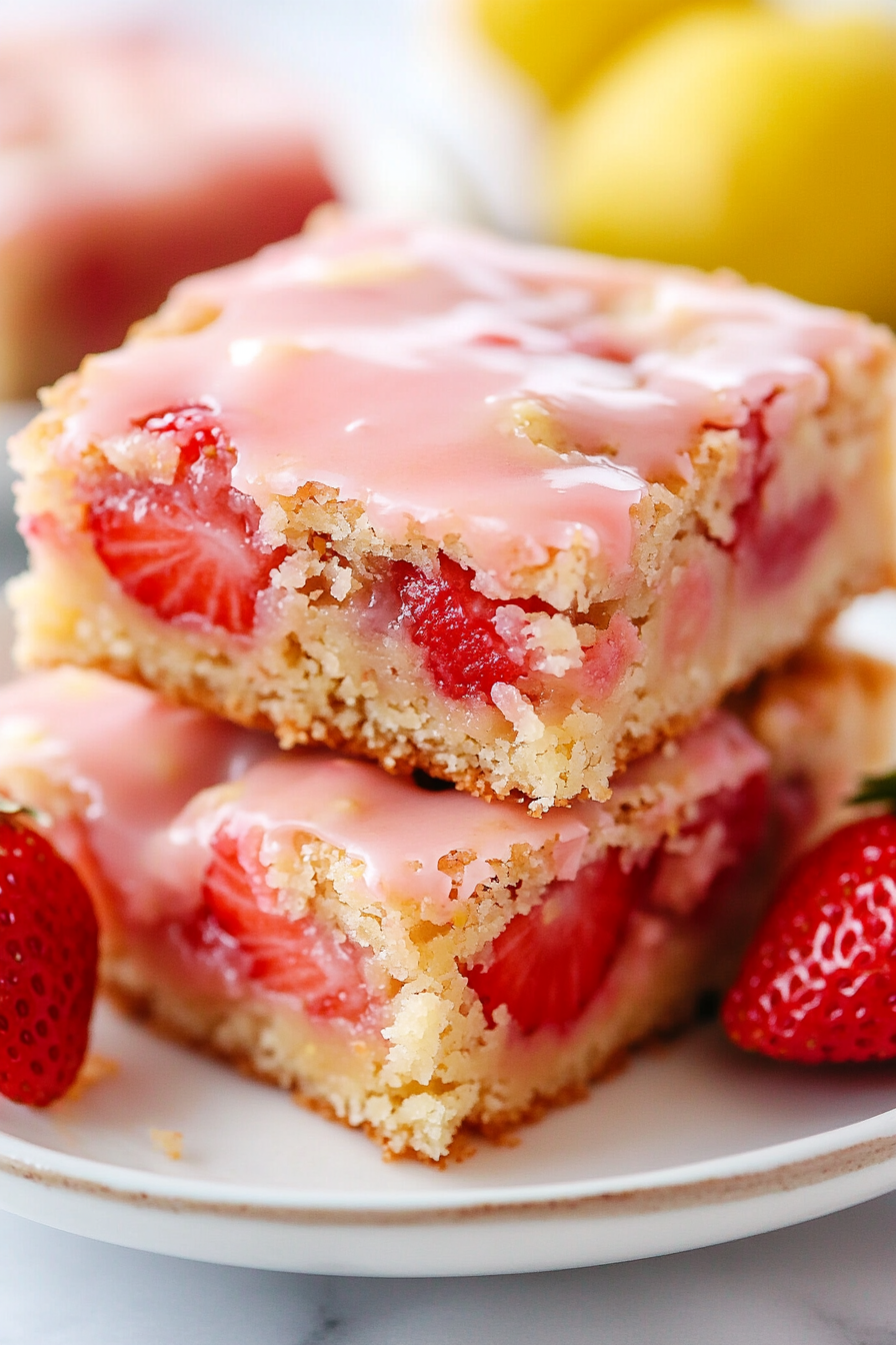 Strawberry Lemon Blondies