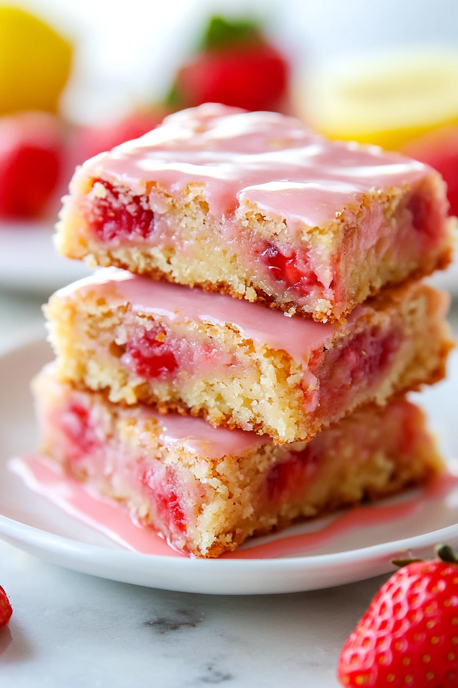 Strawberry Lemon Blondies