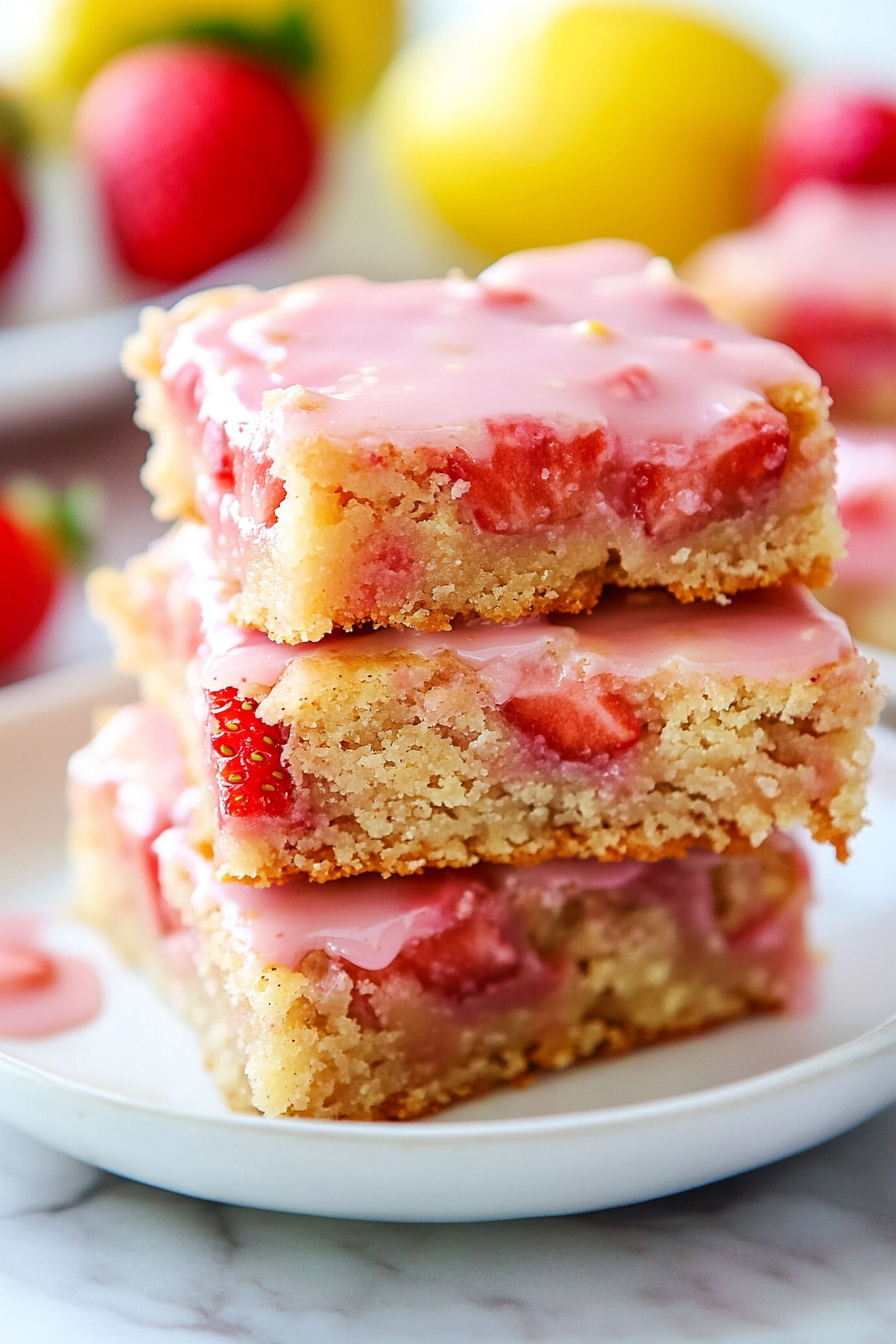 Strawberry Lemon Blondies