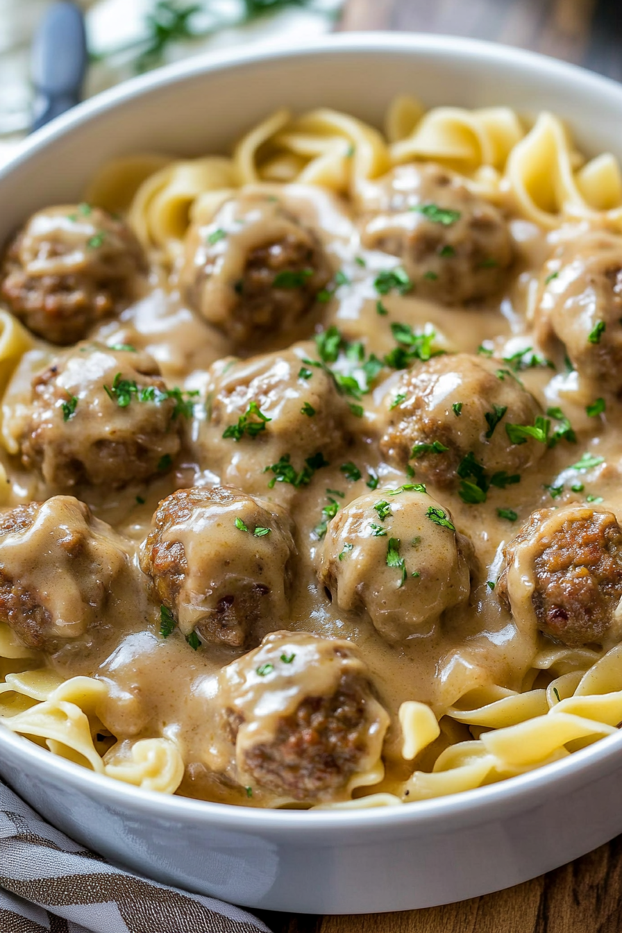 Swedish Meatball Pasta Bake