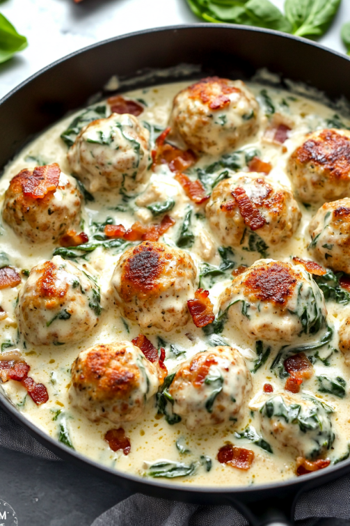 Baked Chicken Ricotta Meatballs - That Oven Feelin