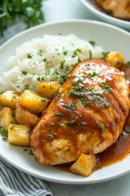 Baked Pineapple BBQ Chicken Breast