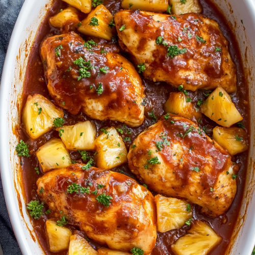 Baked Pineapple BBQ Chicken Breast