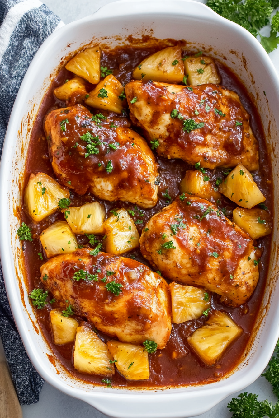 Baked Pineapple BBQ Chicken Breast