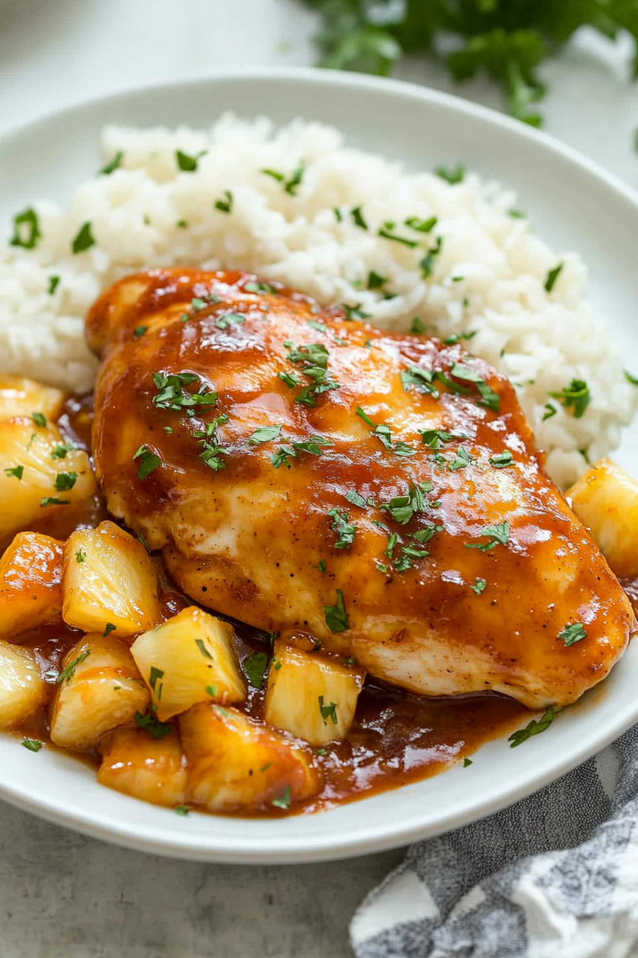 Baked Pineapple BBQ Chicken Breast