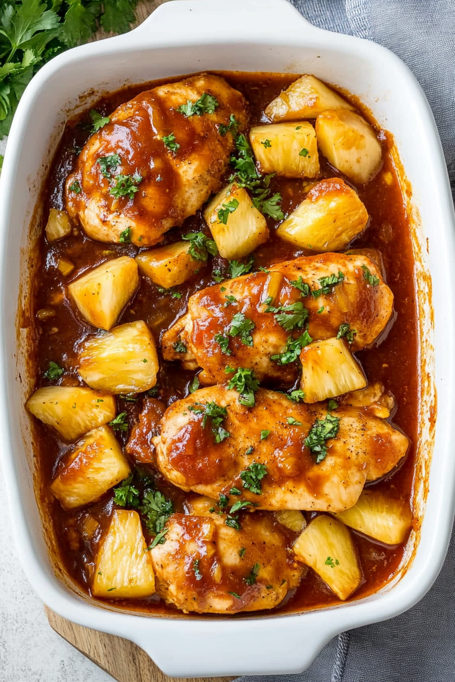 Baked Pineapple BBQ Chicken Breast