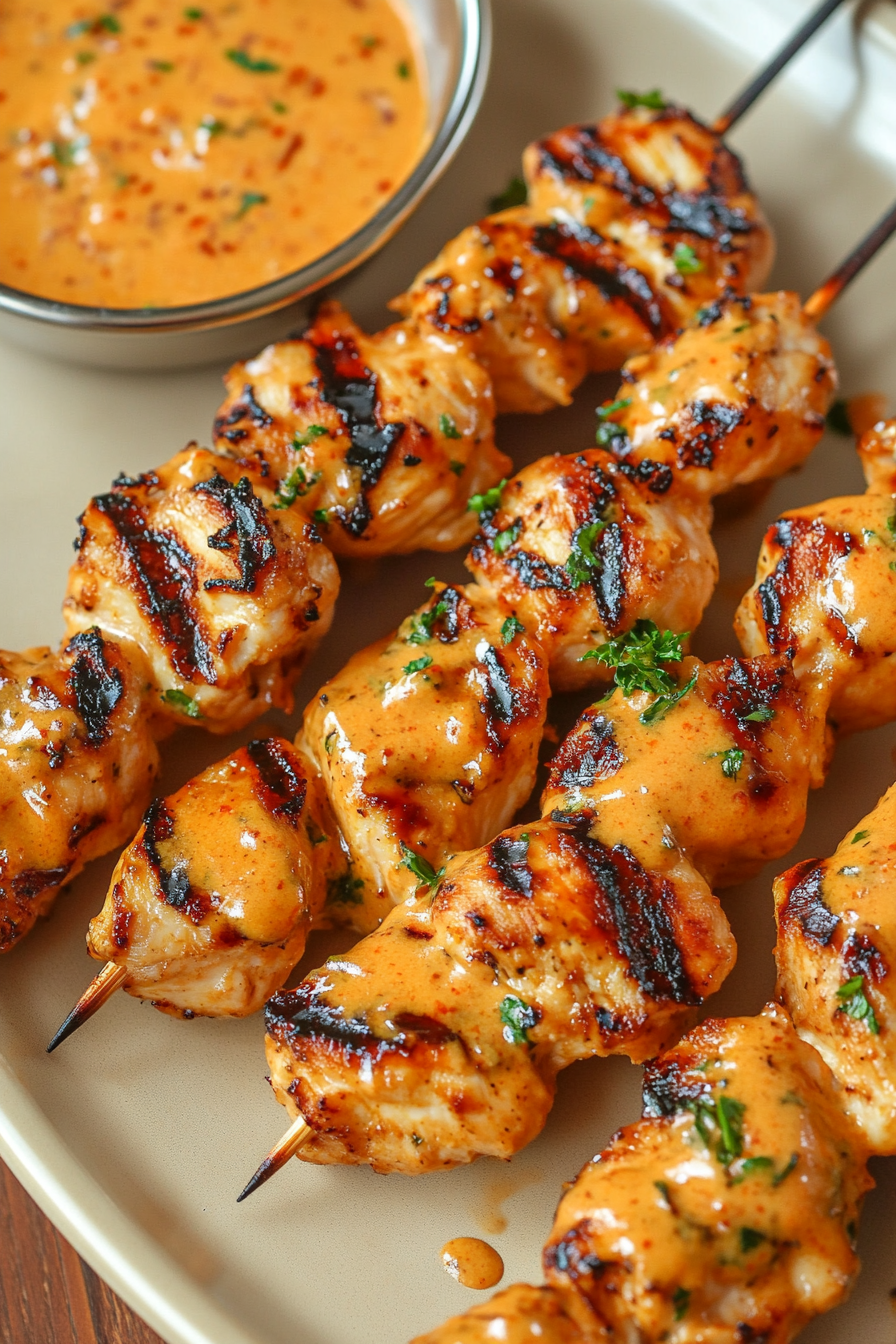 Bang Bang Chicken Skewers