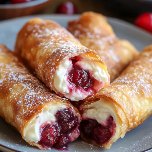 Cherry Cheesecake Egg Rolls