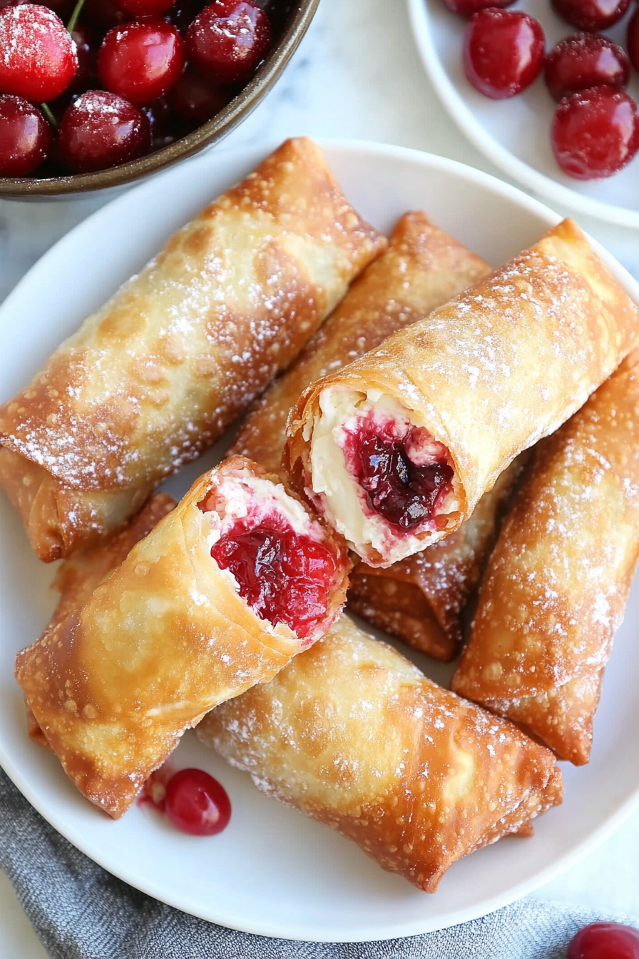 Cherry Cheesecake Egg Rolls