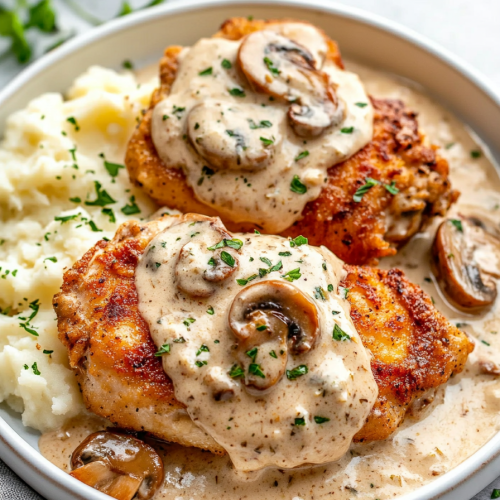 Chicken with Garlic Mushroom Sauce