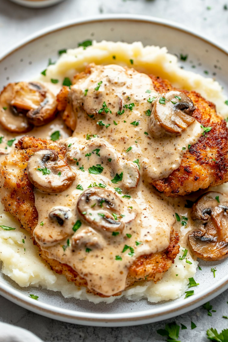 Chicken with Garlic Mushroom Sauce