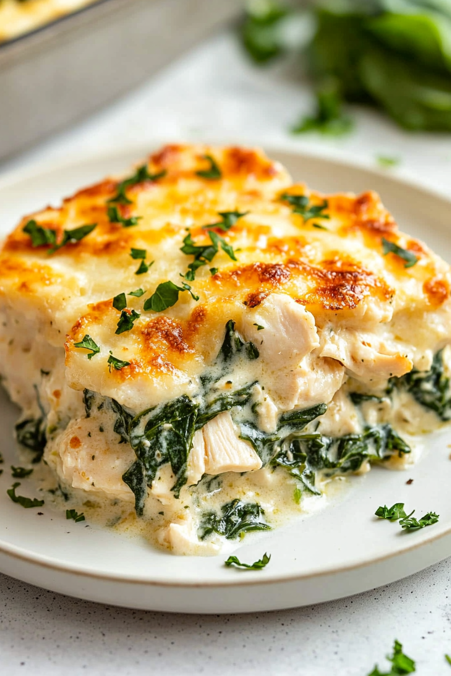 Creamy Chicken and Spinach Casserole