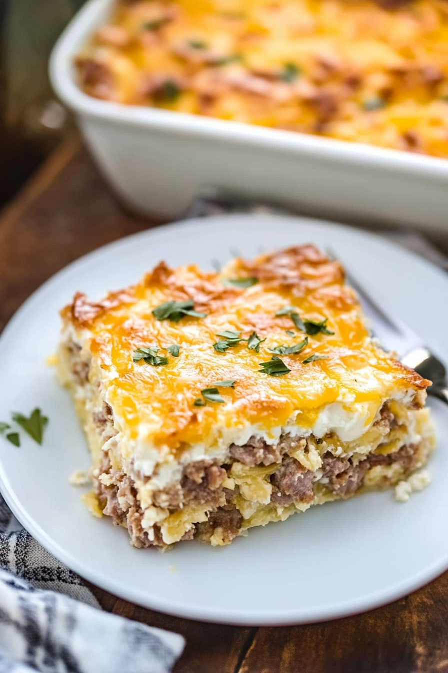 Sausage Hashbrown Breakfast Casserole