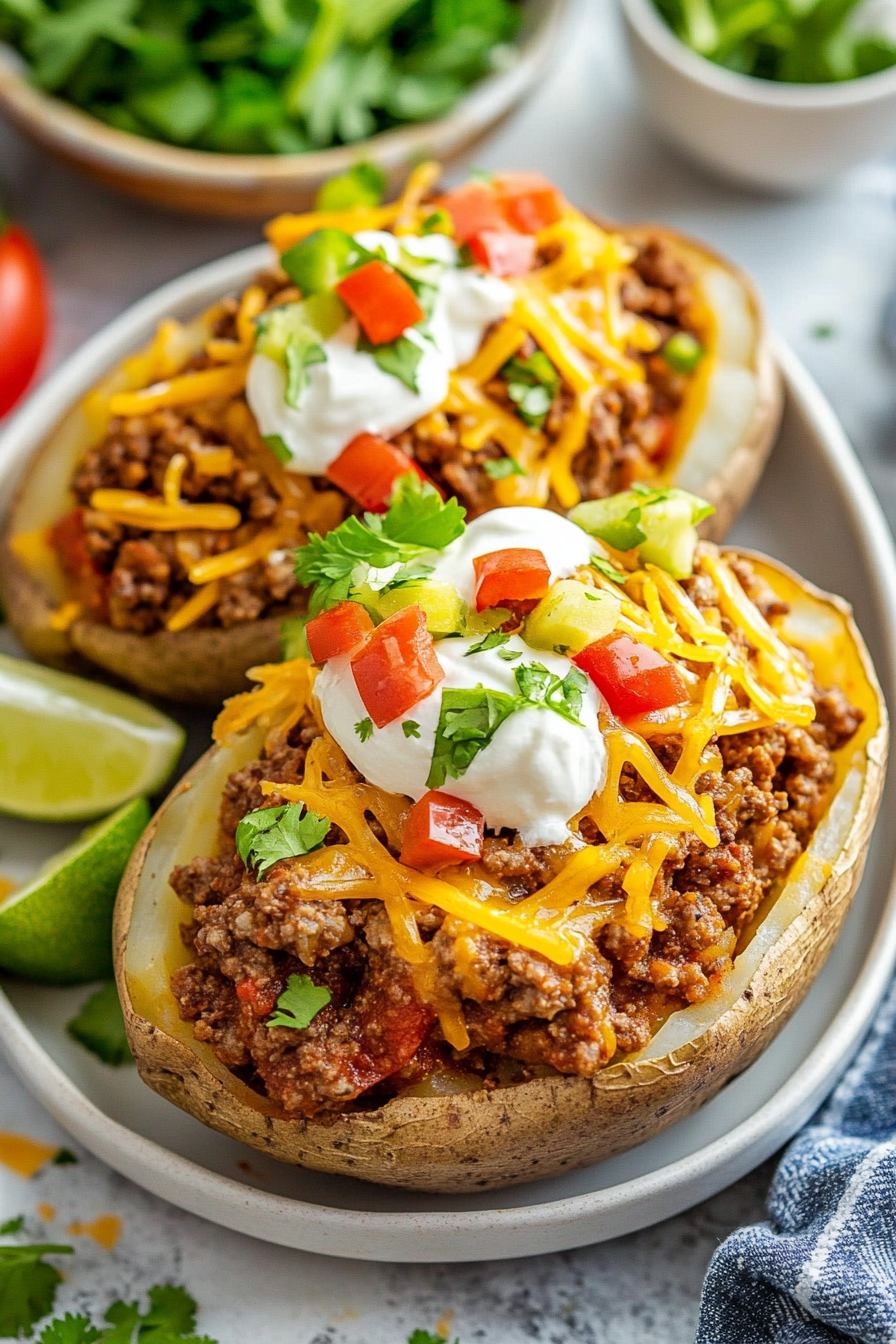 Taco Stuffed Baked Potatoes