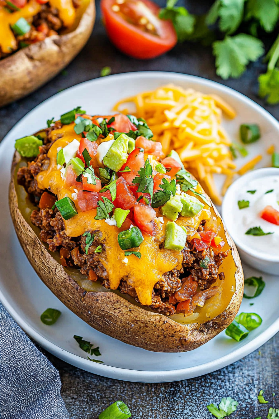 Taco Stuffed Baked Potatoes