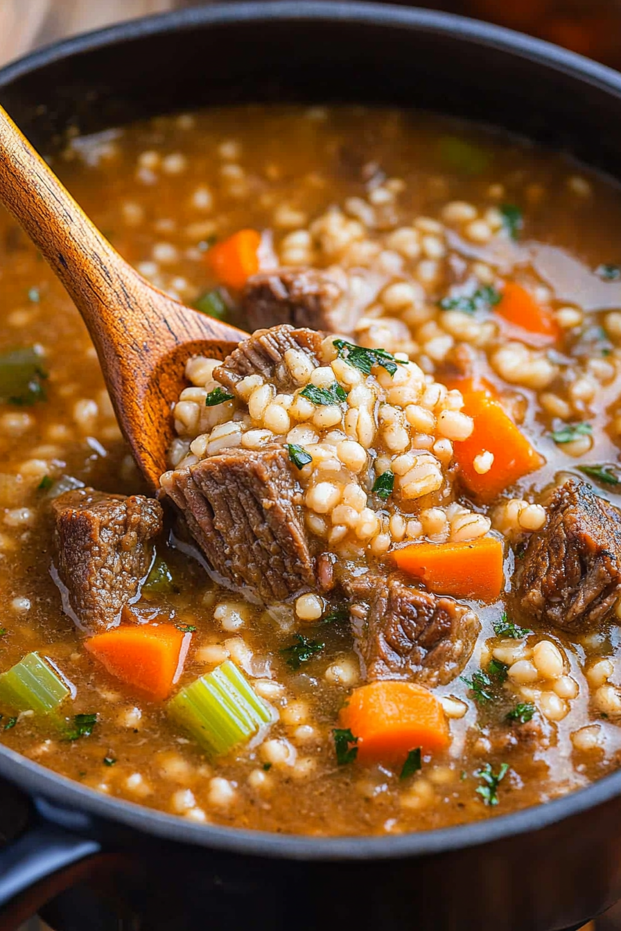 Beef Barley Soup That Oven Feelin