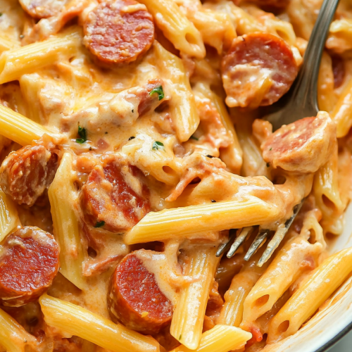 Cheesy Kielbasa Pasta