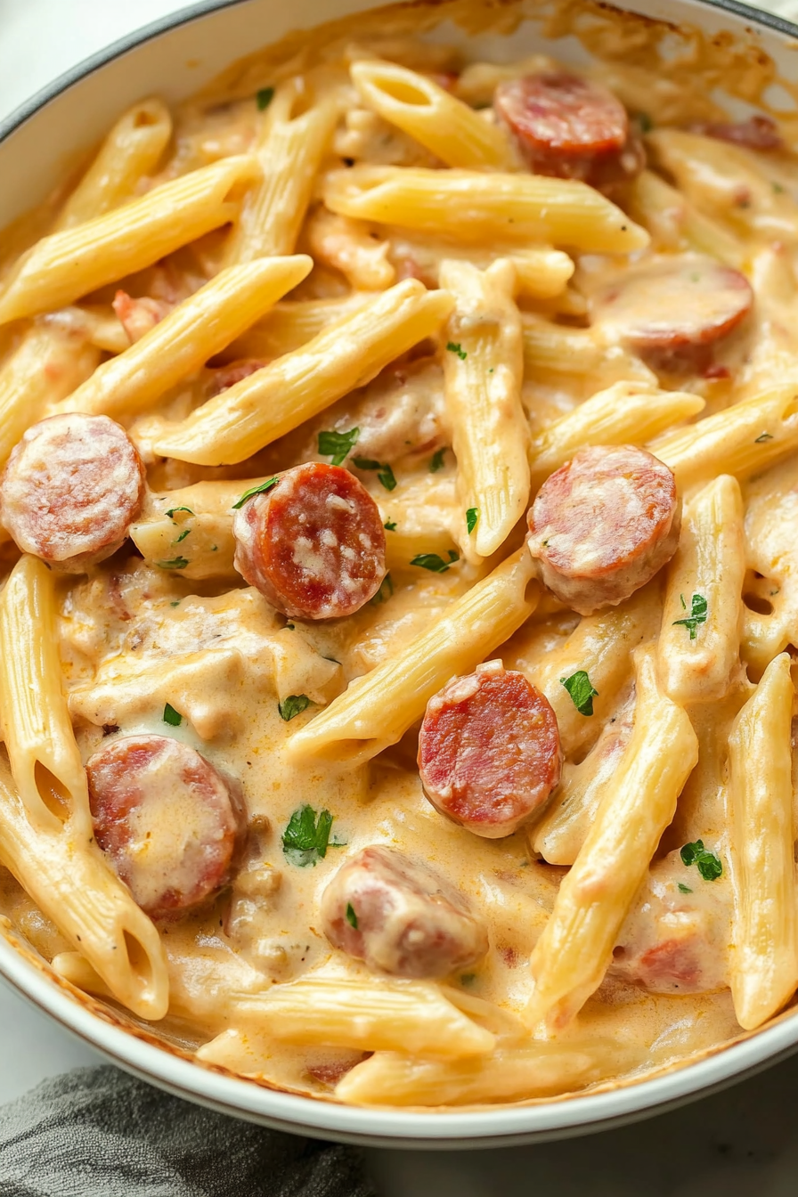 Cheesy Kielbasa Pasta