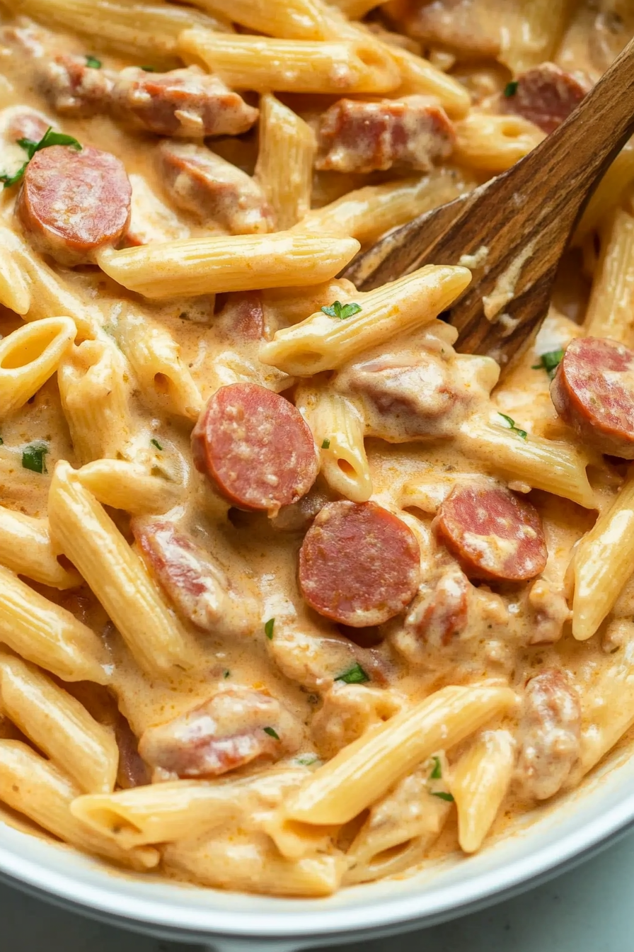 Cheesy Kielbasa Pasta