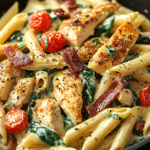 Chicken Bacon Spinach Penne