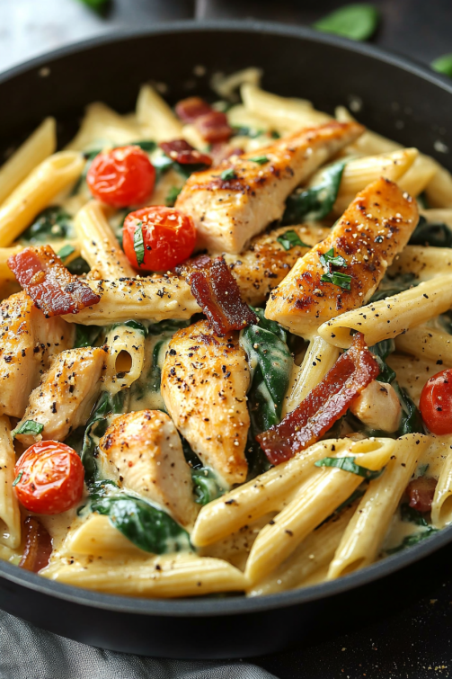 Chicken Bacon Spinach Penne