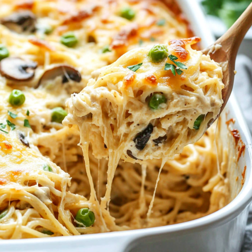 Chicken Tetrazzini Pasta Bake