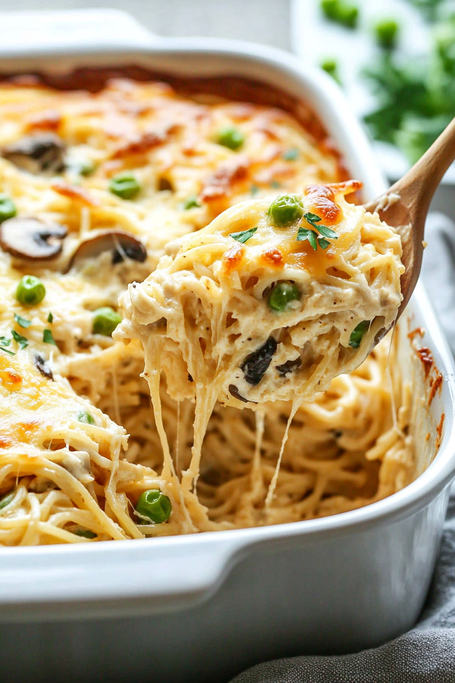 Chicken Tetrazzini Pasta Bake