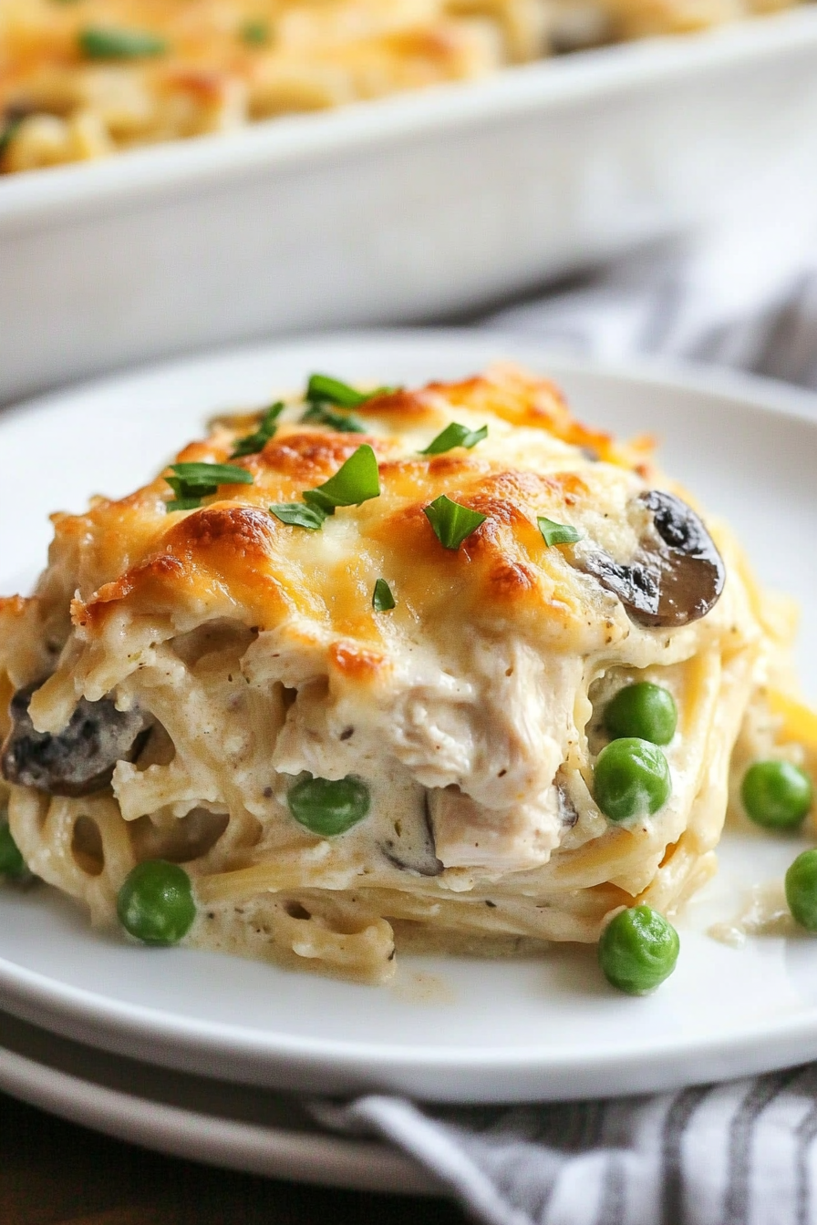 Chicken Tetrazzini Pasta Bake