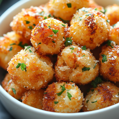 Crispy Parmesan Cauliflower Bites