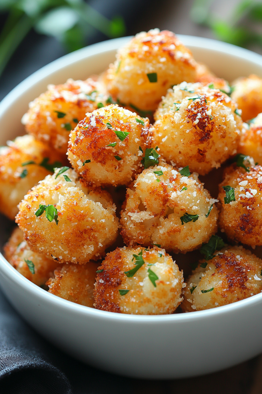 Crispy Parmesan Cauliflower Bites