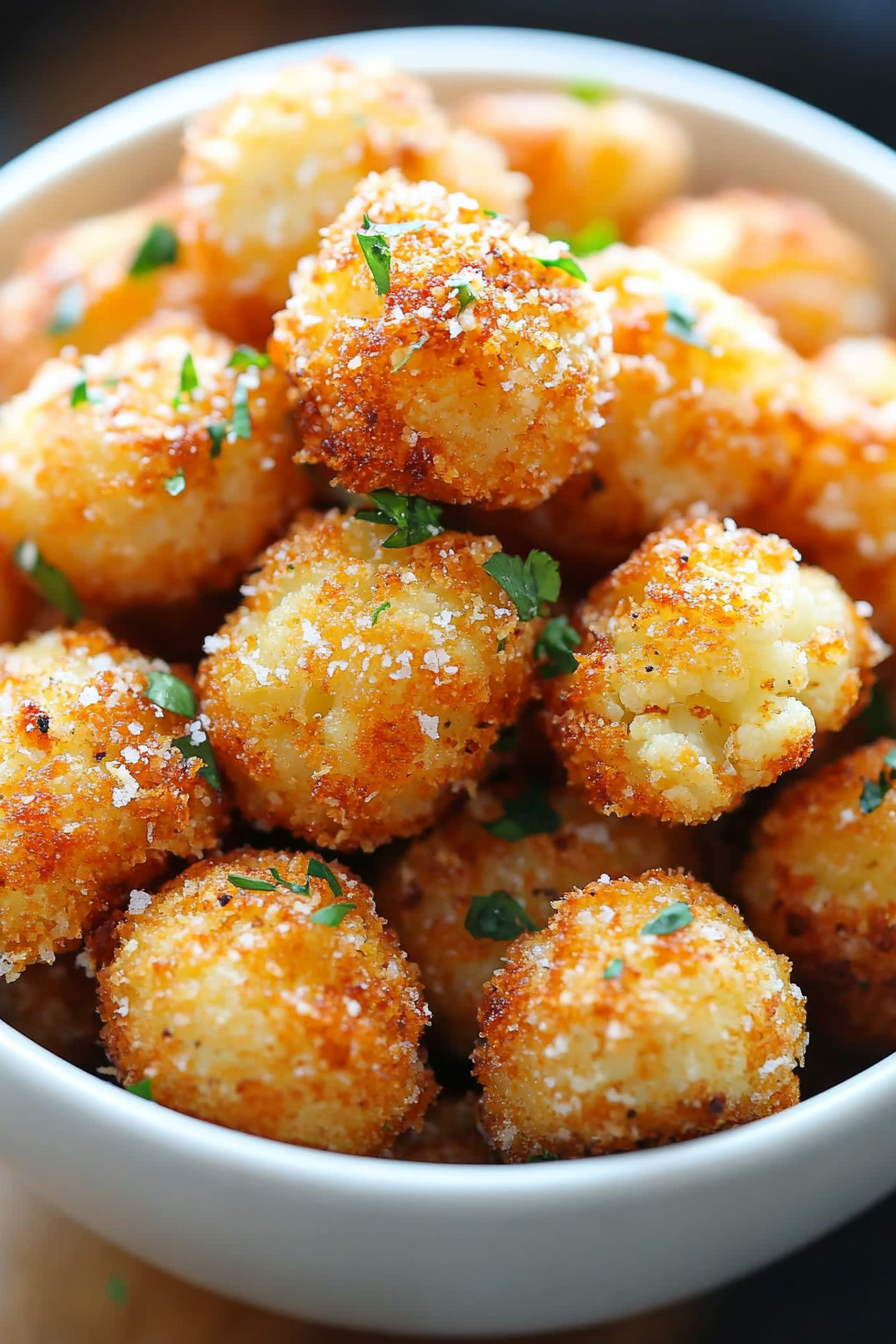 Crispy Parmesan Cauliflower Bites