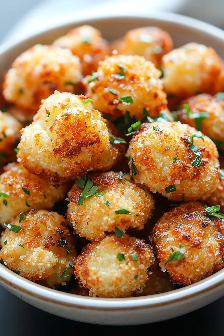 Crispy Parmesan Cauliflower Bites