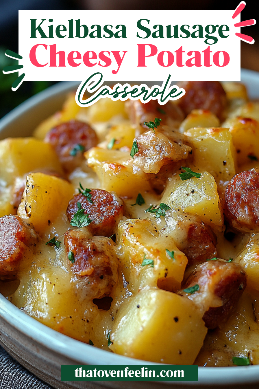 Kielbasa Sausage Cheesy Potato Casserole