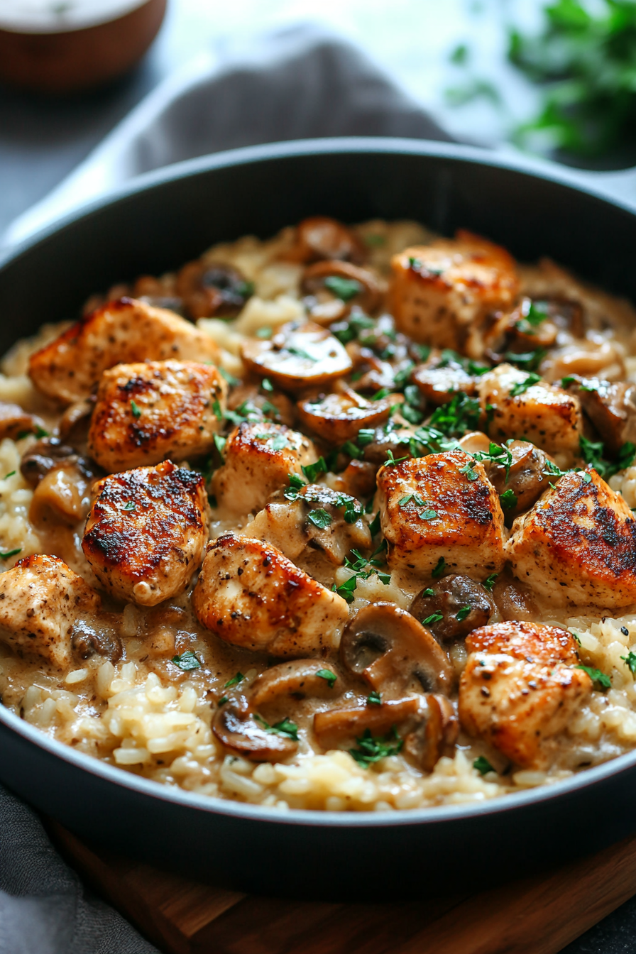 One Pot Chicken & Mushroom Rice