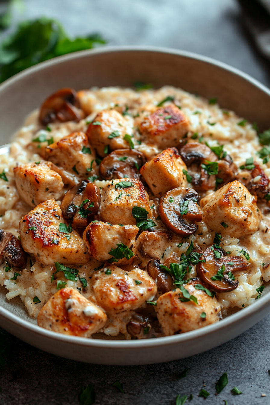 One Pot Chicken & Mushroom Rice